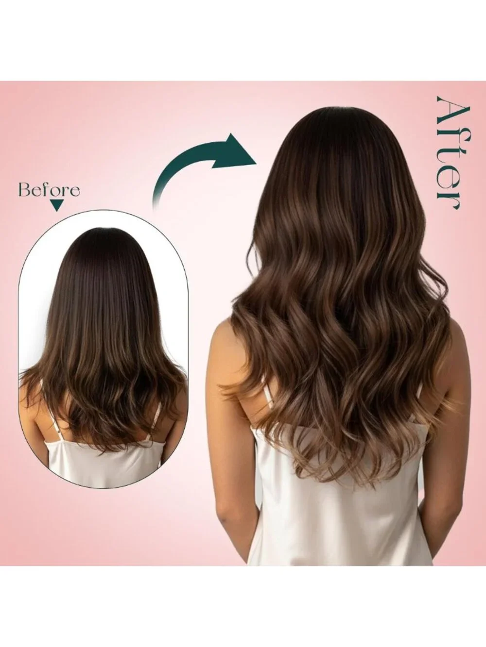 20 Inch Balayage Clip-In Hair Extensions, Easy Application, 120g, 7 Pieces